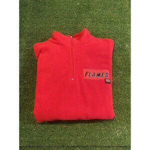 Calgary Flames pullover mens medium red 1/4 zip sweatshirt fleece hockey nhl RK